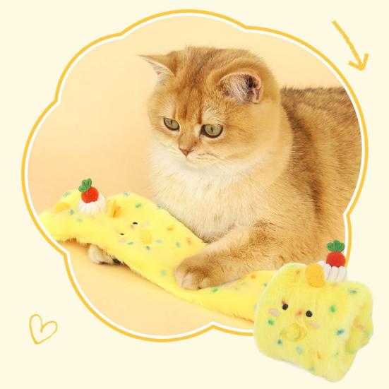 Игрушки для кошек Милая плюшевая кукла-шарик Мультяшная износостойкая интерактивная игрушка для маленьких и средних собак Встроенная погремушка Бумага Безопасная для кожи Дружелюбная игрушка для домашних животных
