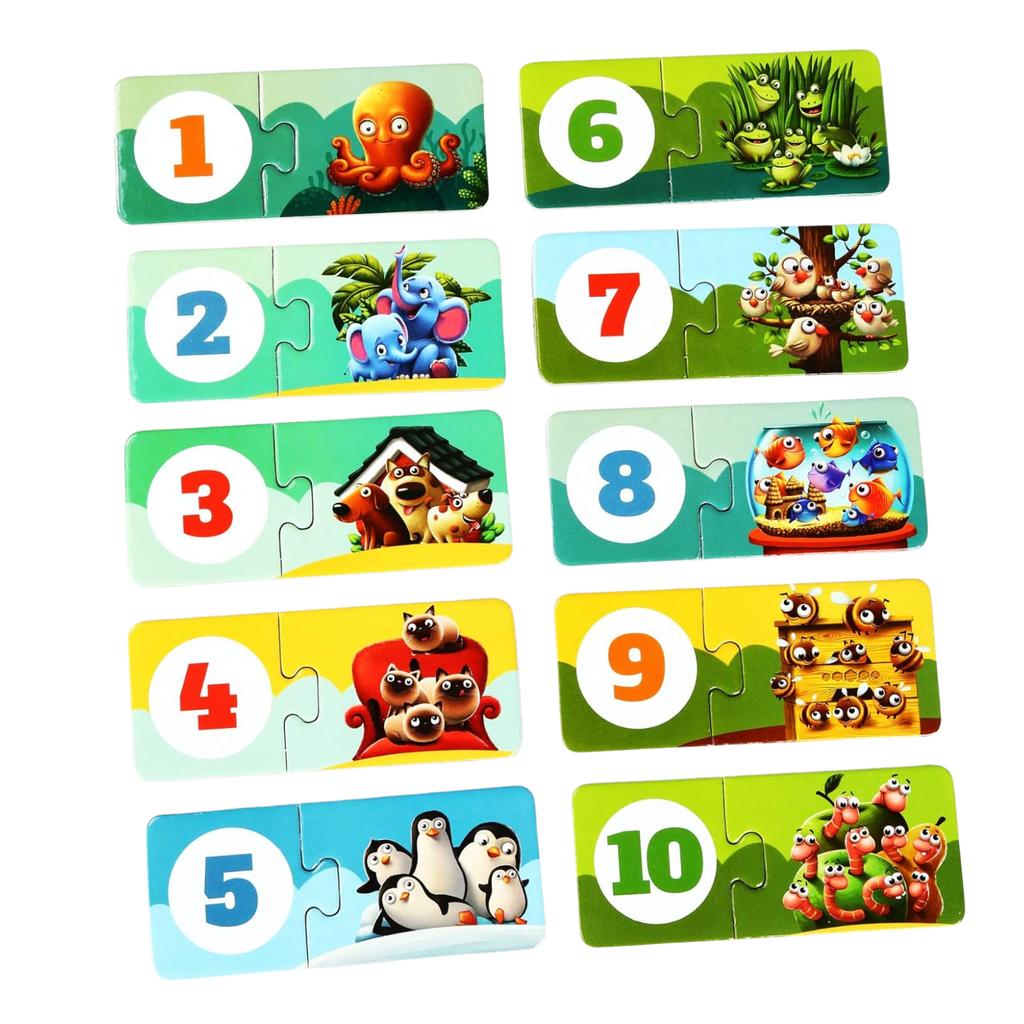 Puzzle Moi Przyjaciele Zwierzątka Nauka Matematyki Liczenie Zestaw