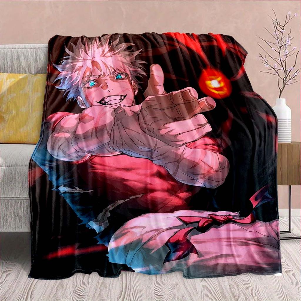 Jujutsu Kaisen Flannel Graphic Blanket Soft Warm Throw Lightweight Plush Sofa Bed Decor -QJY