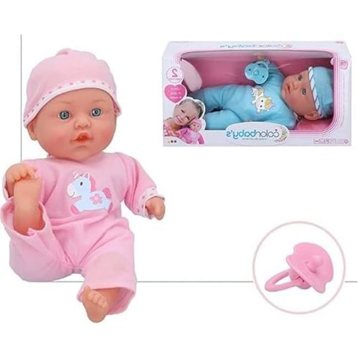 Peluche Bébé - COLORBABY - Modèle aléatoire - 31 cm - Sons assortis - Multicolore
