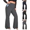 Women's Casual Slim-Fit High-Waisted Pants Solid-Color Yoga Pants With Pockets