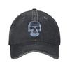Cool Crystal Looking Halloween Skull Horror Men Women Baseball Caps  Denim Caps Retro Outdoor Workouts Adjustable Fit Sun Cap