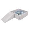 Foam Playground for Kids with Square Ballpit (200 Balls Balls 7cm/2.75in), Lightgrey:pearl/grey/transp/bblue/mint