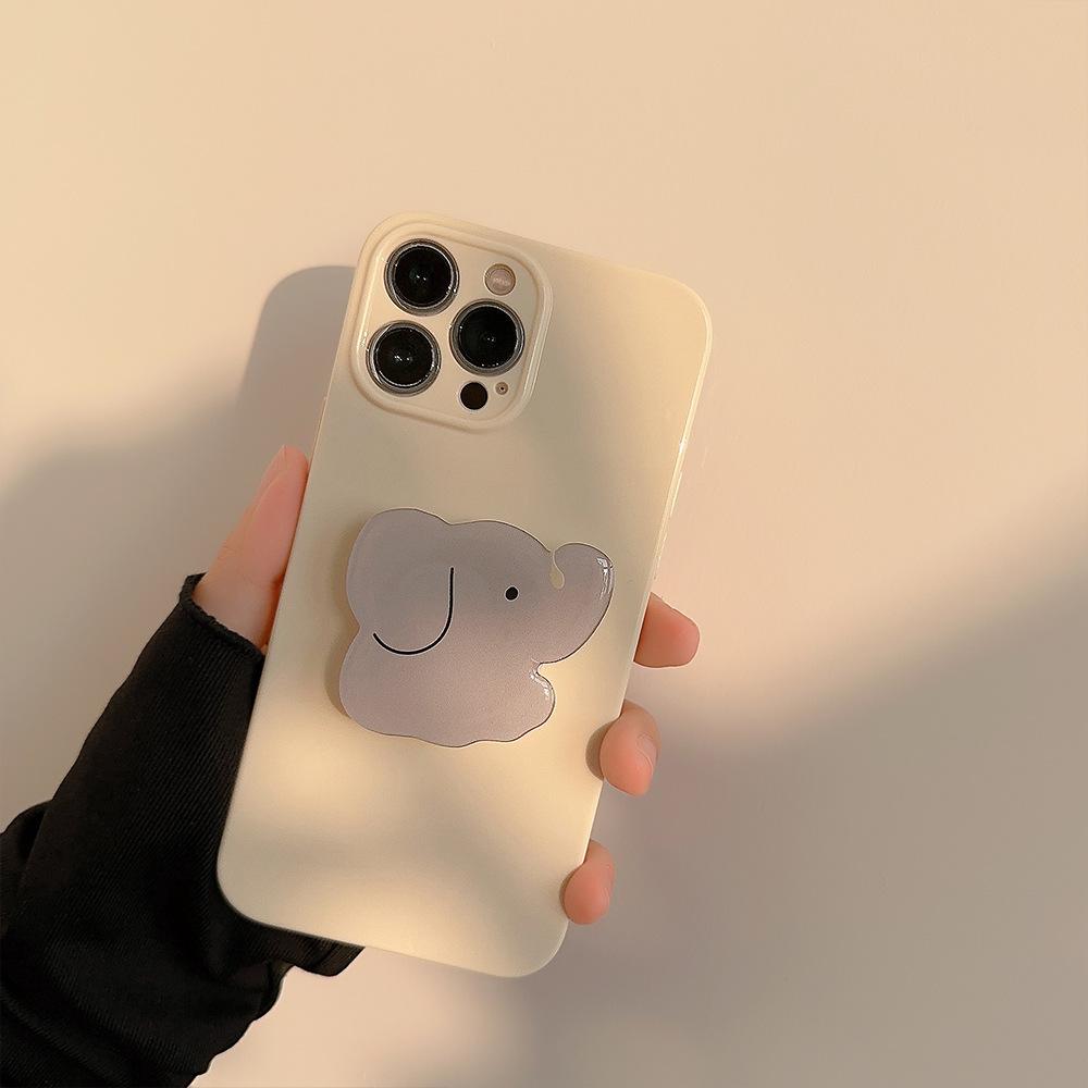 Cute Elephant Stand Phone Case Suitable for iPhone 13, iPhone 15, iPhone 16 Pro Max