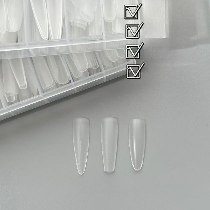 240 шт./набор Накладные ногти Новая версия Тонкие накладки для ногтей из твердой резины Полная наклейка Высокая и половинная накладка Супертонкие накладки для ногтей