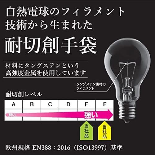 Перчатки Panasonic из вольфрама, устойчивые к порезам (с резиновым покрытием ладони) Размер L Самый высокий уровень устойчивости к порезам, созданный из нити лампы накаливания t