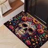 Halloween Smiling Flowers Skull Doormat Soft Rug For Bedroom Living Room Carpet Welcome Mat Outdoor Carpet Home Decoratio
