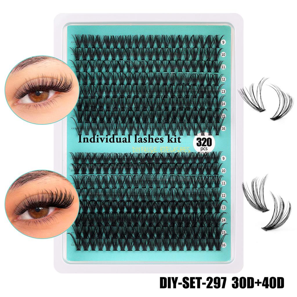 320 Clusters Beauty Lash Extension Kits Private Label Custom Logo 3d Soft Classic Custom Lashes Individual Eyelash Extensions