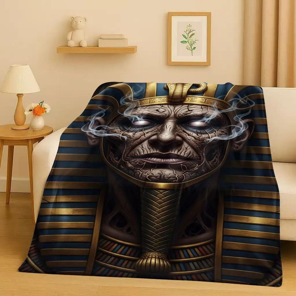 3D Анубис Мертвый Бог Фараон Древний Египет Мифология Мультяшная Фланелевая Одеяло, Ультра Мягкий Плюшевый Плед для Дома Спальни Кровати Дивана