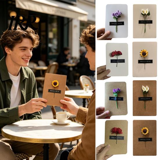 All Year Relationship Card Artificial Flower Greeting with Envelope Creative Birthday Thanksgiving Surprise Opening Mothers Day Unique Gift
