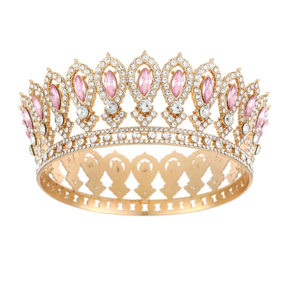 King Tiaras Princess Queen Tiara Round Crystal Full Crown Baroque Pageant Crowns for Women