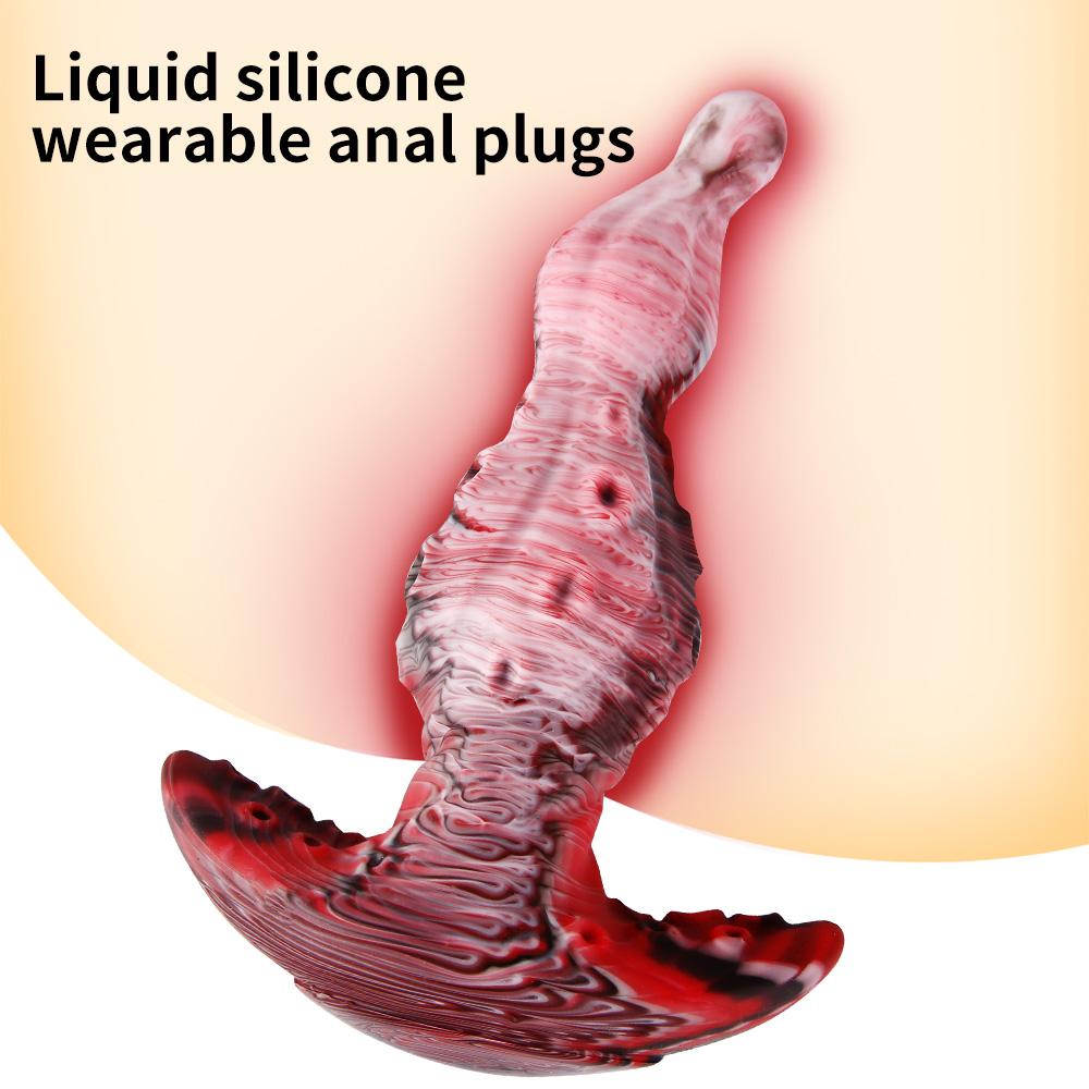 Текстурированные носимые анальные пробки - Дизайн с завихрениями цвета, Мягкие и эластичные, 4 размера для индивидуального интимного исследования