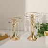 Подсвечник из золотистого кристалла, украшение для свадебного стола, центральные элементы, канделябр, подсвечник, ваза для цветов, домашний декор