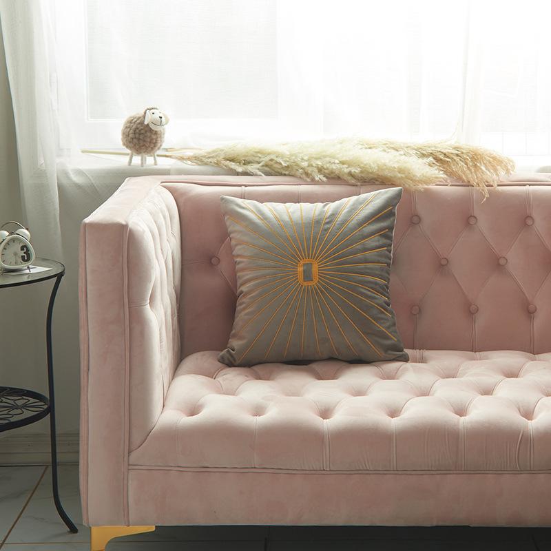 Бархатная наволочка с вышивкой золотой нитью, новый утолщенный стиль, домашняя плюшевая наволочка без наполнителя
