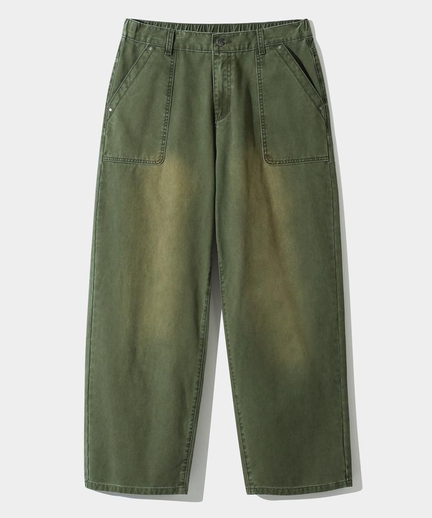 Dimiteulibeullaeg Essential Fade Wash Усталые брюки_Оливковый