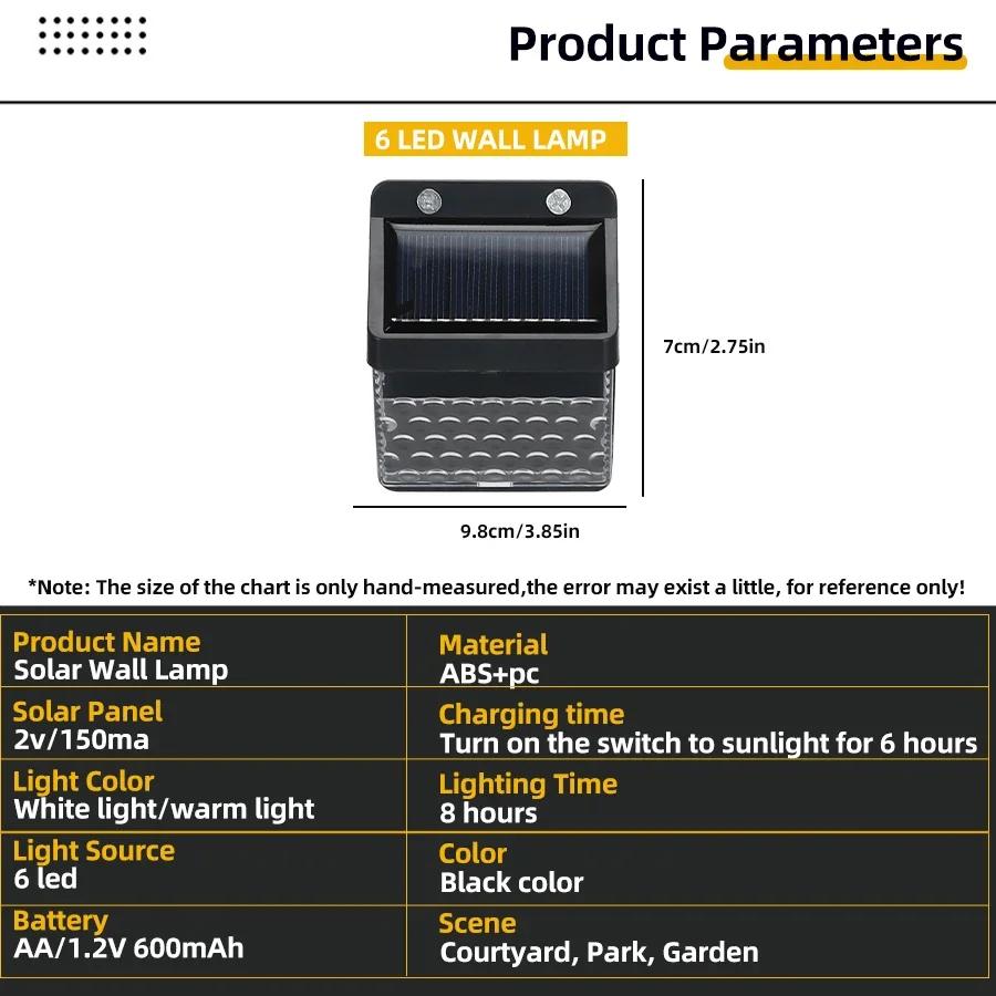 Solar LED Outdoor Light Garden Street Light Waterproof Human Sensing Home Garden Layout Balcony Decorative Step Stair Wall-Light