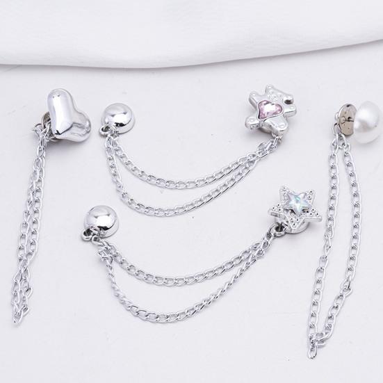 2 шт. магнитные зажимы для одежды с цепочкой многофункциональные металлические магнитные булавки для одежды мужчины женщины шарф рубашка рукав брюки зажим для пуговиц аксессуары