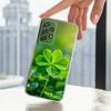 Счастливое Искусство Четырехлистный Клевер Чехол для Телефона Для Samsung A30,71,51,S9,10,20,Ultra,FE,Lite,S25,24,22,23,21,PIus, Прозрачный, Силикон