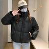Winter Women Puffer Jacket Warm Short Stand Collar Parkas Female Casual Loose Coat Zipper Long Sleeve Overcoat