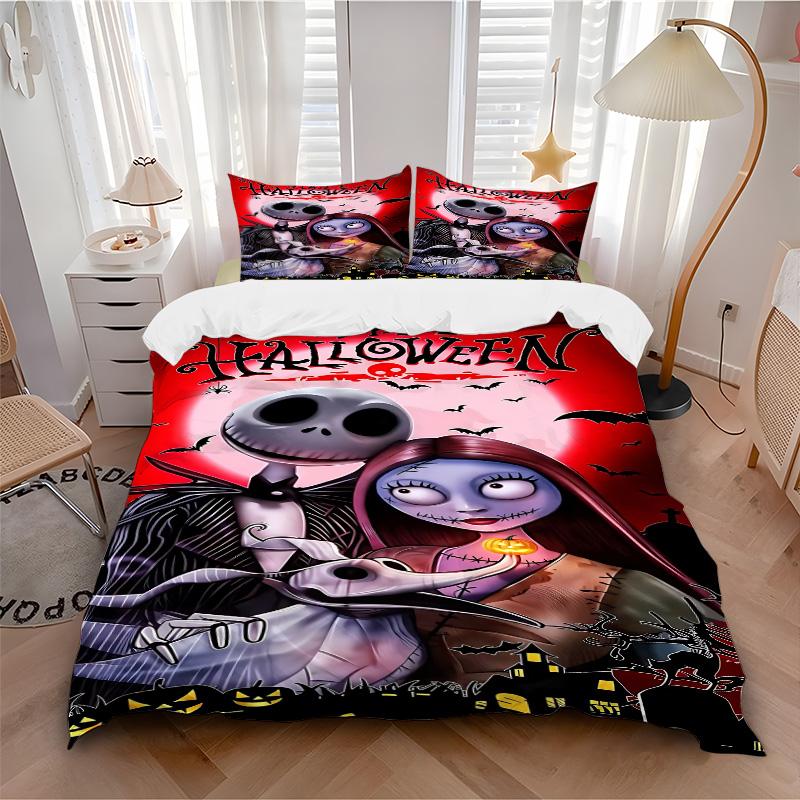 Nightmare Before Christmas Print 3Pcs Bedding Setduvet Cover With 2 Bedropillowcase Home Birthday Gift