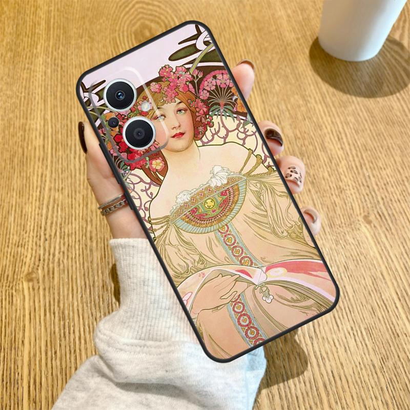 Vintage Alphonse Mucha Art Funda For OPPO Reno 7 8 Lite 14 F 13F 12F 11F 13 12 11 10 Pro OPPO Find X9 X8 X6 X5 Pro Case