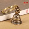 1PCS Brass Chinese Zodiac Animals Heads Bell Keychain Pendants Jewelry Vintage