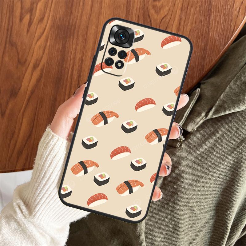Japanese Sushi Food Case For Xiaomi Redmi Note 14 Pro 13 12 11 10 15 Pro Plus Redmi 13 C 15 10C 12C 14C 15C Cover