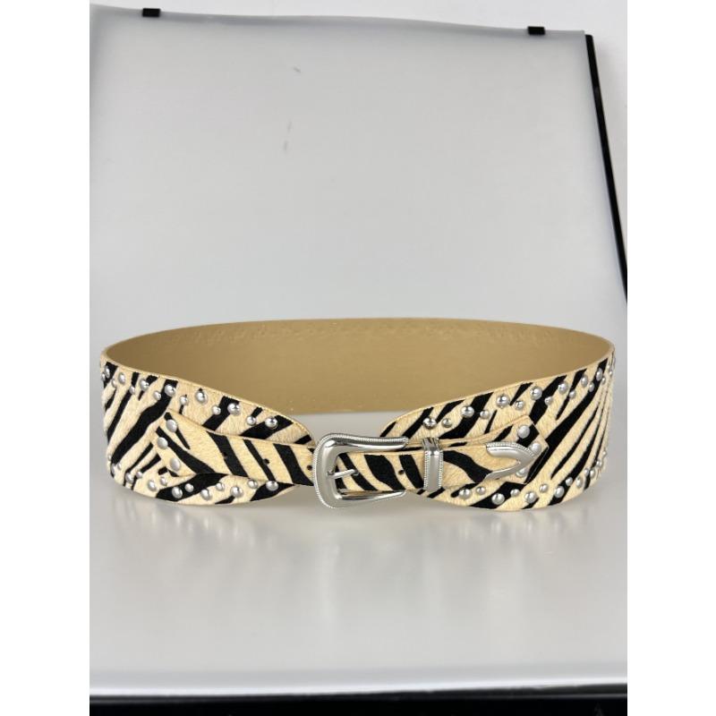 New Rivet Style Belt, Ins Style Overcoat, Wide Waistband, Punk Retro Belt for Women