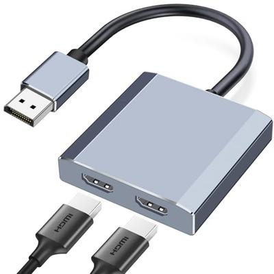 Адаптер DisplayPort на два HDMI, разветвитель DisplayPort 4K@60Hz, 1 вход, 2 выхода, поддержка нескольких мониторов, DisplayPort на два монитора, DP 1.4 на 2 HD