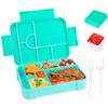 Bento Box 1330 Ml Leakproof Lunch Box for Children Adults with 7 Compartments for School Travel Food Container Microwave Safe
