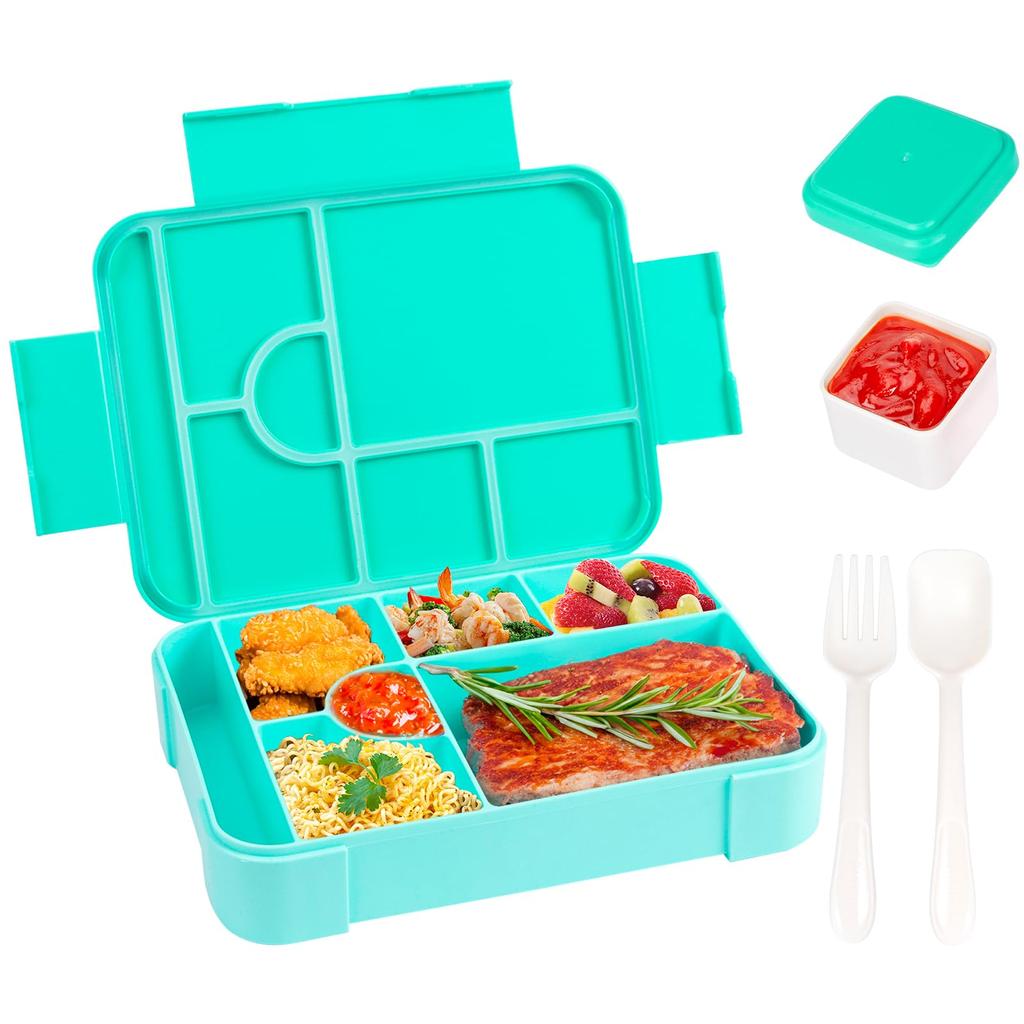 Bento Box 1330 Ml Leakproof Lunch Box for Children Adults with 7 Compartments for School Travel Food Container Microwave Safe