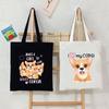 Сумка-тоут Loves Corgis Print Canvas Tote женская сумка для покупок подростковая складная большая вместительная сумка Corgis Lover через плечо