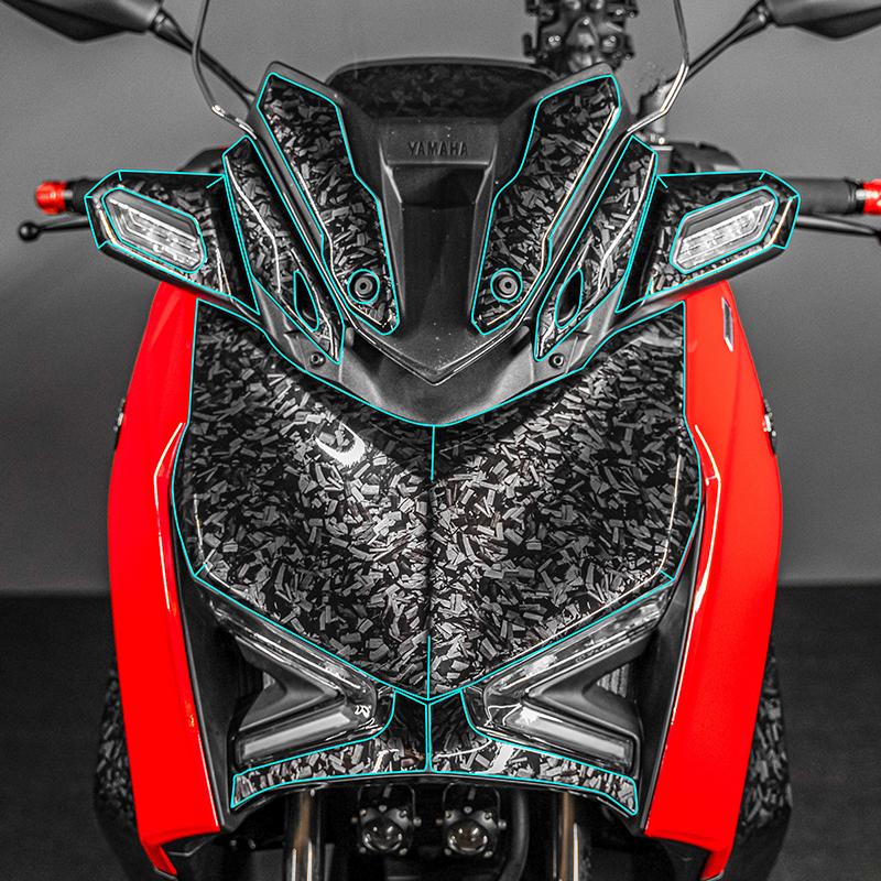 Used For YAMAHA XMAX300 2023 Motorcycle Style Forged Carbon Fiber Protective Stickers Mainly Pasted On The Body Paint Area