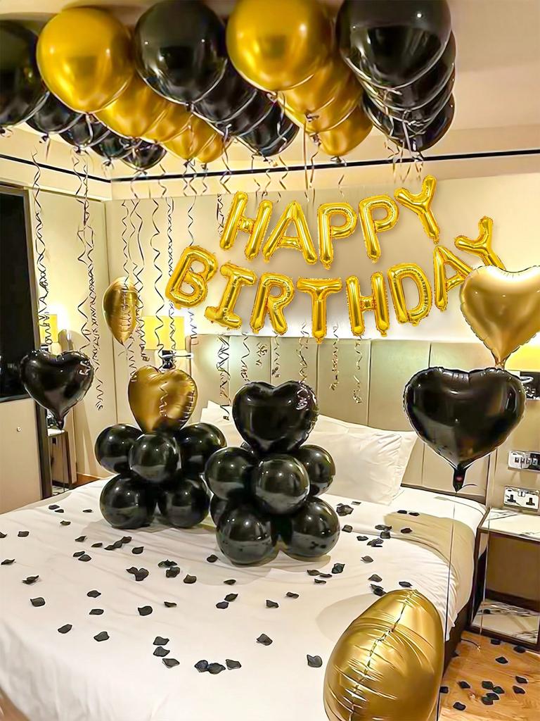 52 шт. золотых воздушных шаров с надписью «С Днем Рождения», цифры от 0 до 9, для дня рождения, юбилея, выпускного, Нового года, Дня святого Валентина