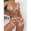 Женский купальник с высокой талией и принтом, купальный костюм из двух частей, пляжная одежда, бикини