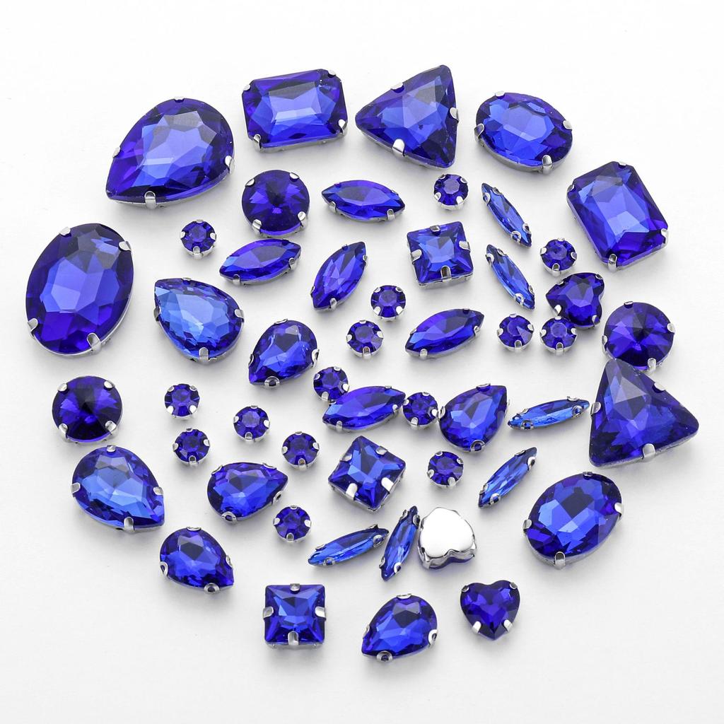 Mixed 50 Rhinestones Single Claw Glass Hand Sewing Drill Claw Drill DIY Wedding Decoration Clothing Crystal Buckle Rhinestone Sew On Beads