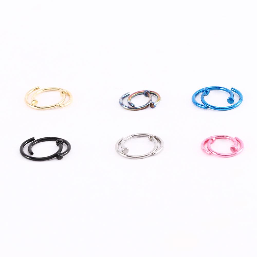 Punk Septum Hoop Small C Shape Circular Stud Earrings Nose Rings Lip Rings Jewelry Body Piercing
