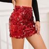 Мини-юбка с блестками, юбка с пайетками, юбка с высокой талией, облегающая, эластичная, короткая юбка, облегающая фигуру, с высокой эластичной талией