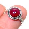 Кольцо из стерлингового серебра 925 пробы с натуральным гранатом ручной работы S.7 v8U60