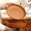 Imitation Wood Grain Disc Vegetable Plate Dinner Plate Household Fruit Plate Chinese Tea Tray Cafe Cake Plate Pp Plastic Plate