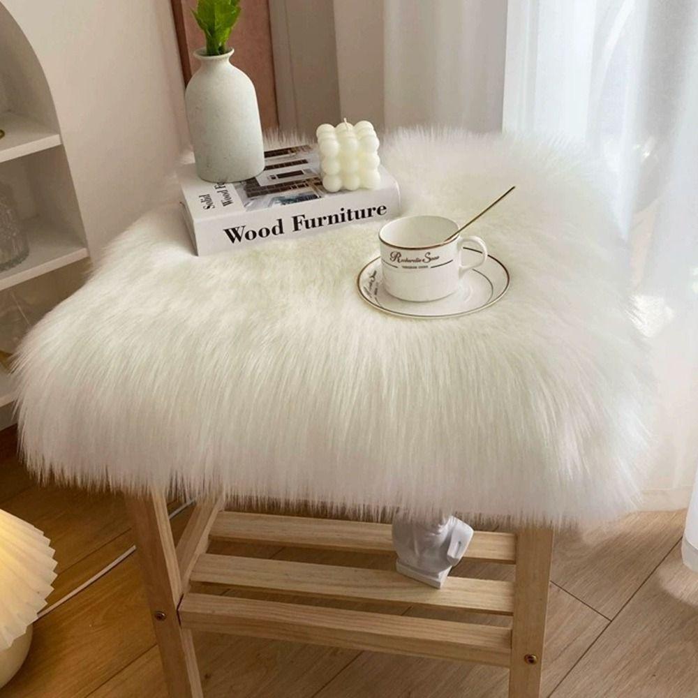 45*45cm Faux Fur Carpets Fluffy Shaggy Fur Rugs Sofa Pillow Cushion Display Dressing Table Mat