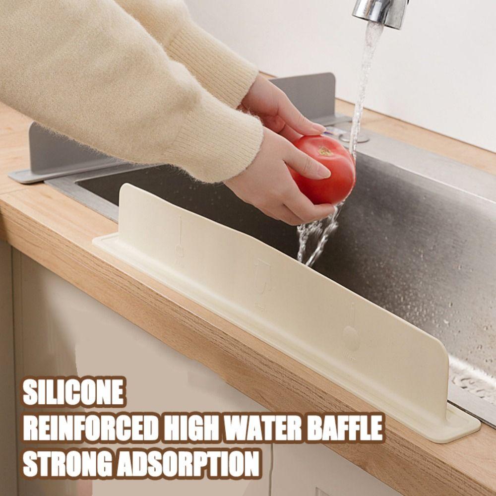 Suction Cup Base Silicone Water Baffle Soft Sink Flap Block  Kitchen Countertop