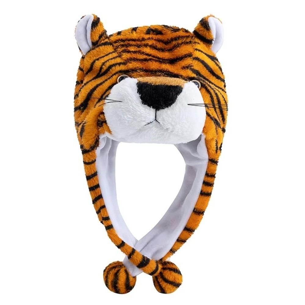 Tiger Animal Earflap Cap Pig Ear Protection Hat Kawaii Plush Beanies Women