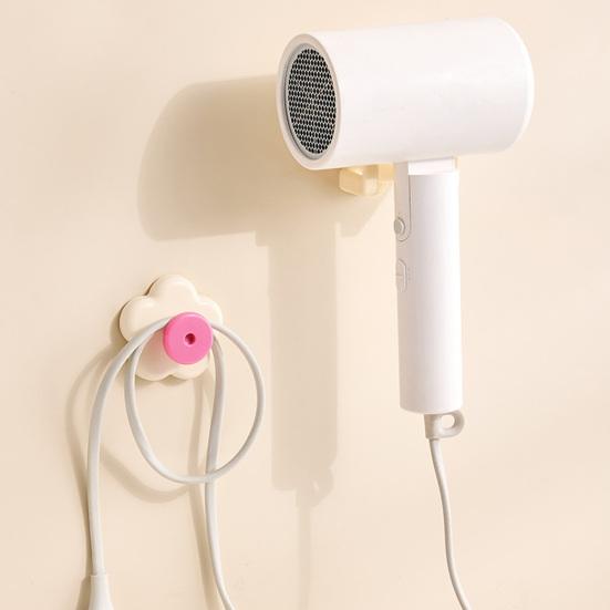 Flower Shape Suction Cup Hook, No-Drill Plastic Cabinet Handles, Rotatable Knob Adjustable Buckle for Kitchen Bathroom