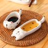 Kitchen Tableware Ceramic Dipping Bowls Seasoning Plate Cute Animal Cat Shape Tableware Soy Sauce Vinegar Snack Dish