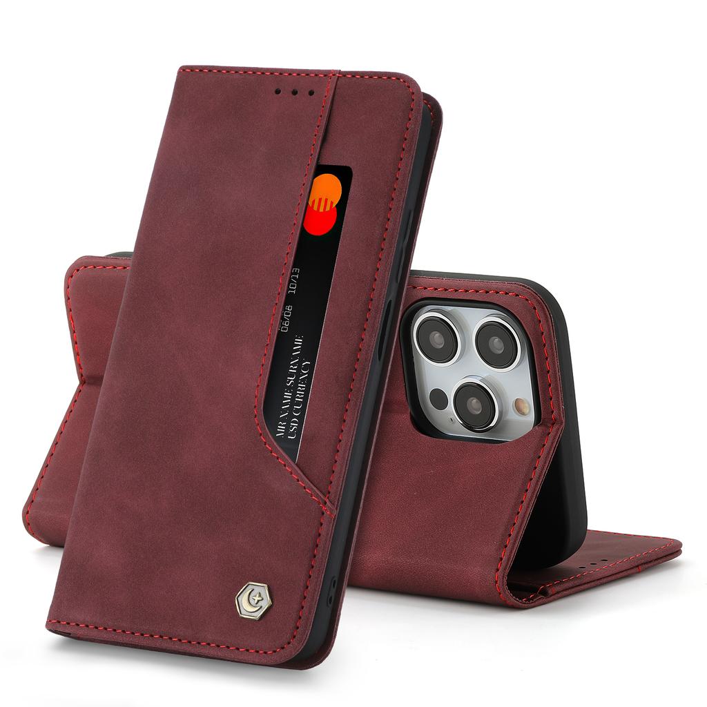 Business Leather Case for iPhone 16 15 14 13 12 11 Pro Max XR XS X 8 7 Plus SE Mini Magnetic Flip Wallet Card Slot Phone Cover