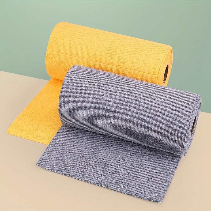 1 Roll(12шт) 25x25 см Одноразовая тряпка для посуды, Рулон микрофибровых полотенец, Очищающее полотенце с отрывным краем, Многоразовое моющееся микрофибровое полотенце