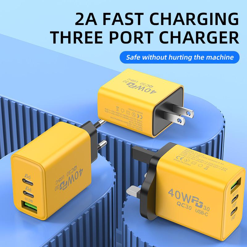 Быстрая зарядка европейского и американского стандарта Dual PD, один порт USB, 5 В, 2 А, зарядная головка для мобильного телефона, подходит для мобильных телефонов Android и Apple A+C