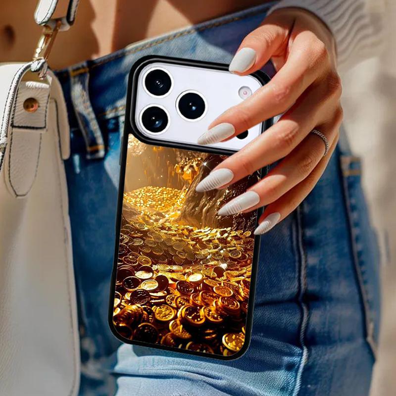 Switzerland Fine Gold Phone Case For iPhone 17 Air 14 15 13 12 Max Cover For Apple 16e 11 Pro Max Plus Coque