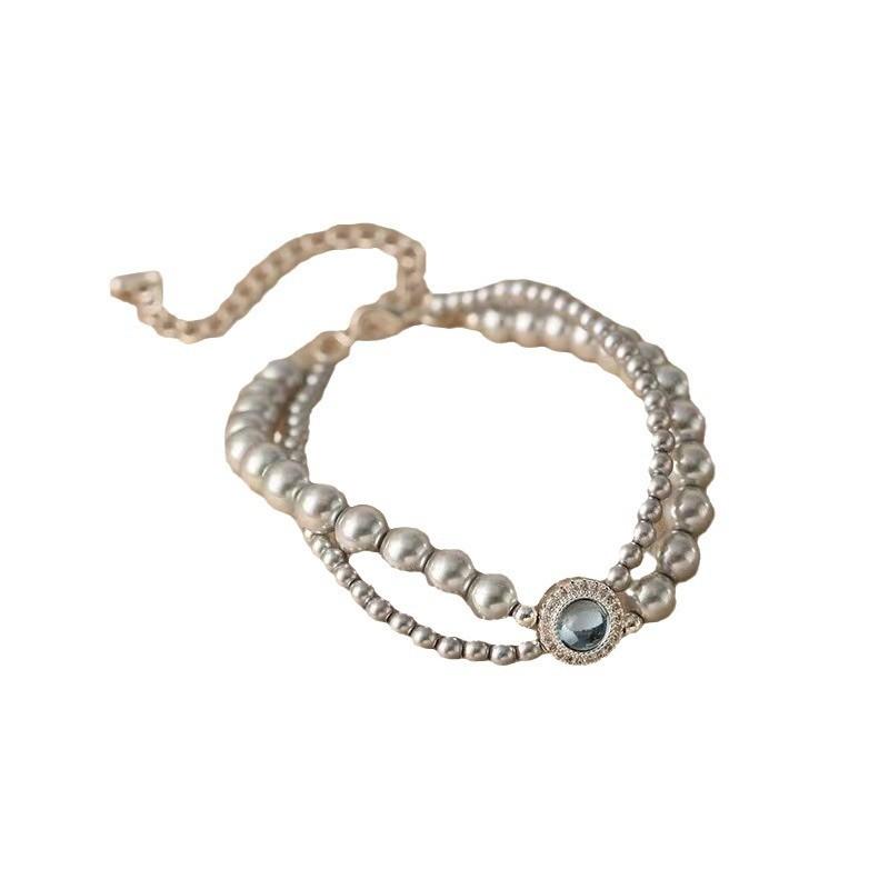 Элегантный браслет из искусственного жемчуга ручной работы для женщин с винтажным геометрическим дизайном